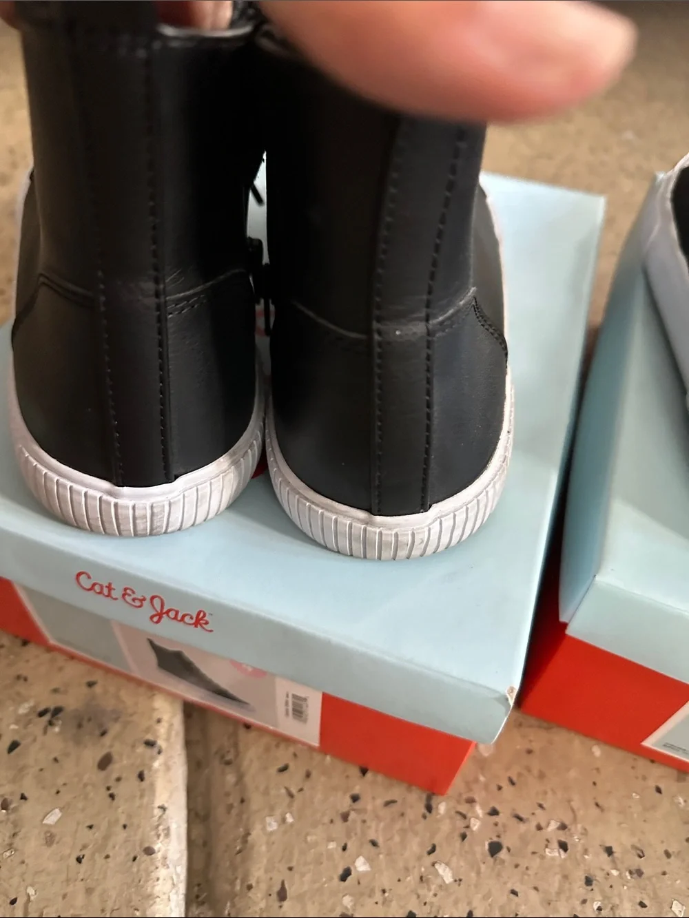 Cat & Jack Black High-Top Lace-Up Sneakers with White Soles ( 2 pairs)